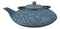 Royal Blue Ocean Sea Waves Cast Iron Tetsubin Teapot With Enamel Liner