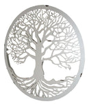 White 23"D Oversized Celtic Tree of Life Medallion Metal Wall Circle Plaque