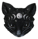 Gothic WIcca Mystic Moon Cat Masque Ornament On Pole Stand Or Wall Sculpture