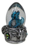 See No Evil Blue Wyrmling Dragon In Colorful LED Acrylic Glass Egg Figurine