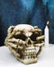 Ossuary Macabre Evil Skull With Skeleton Claws On Bloody Cranium Figurine