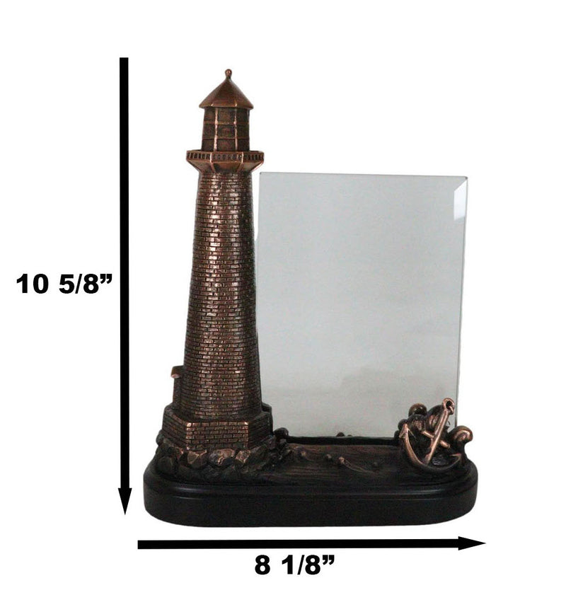 Nautical Marine Lighthouse And Ship Anchor 5"X7" Glass Photo Frame Figurine