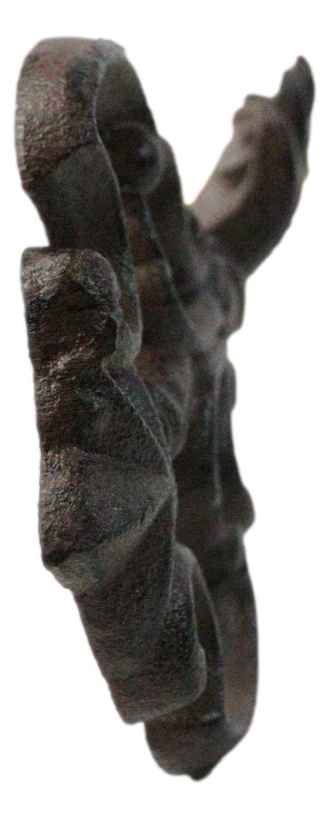 Rustic Cast Iron Dragon Claws Dungeon Key Triple Peg Wall Hook Sculpture 12"