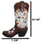 Rustic Western Gambler Casino Poker Cards Dice Cowboy Boot Vase Planter Figurine