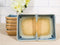 Pack Of 6 Ceramic Ao Nagashi Soy Sauce Or Condiment Dishes With 2 Compartments
