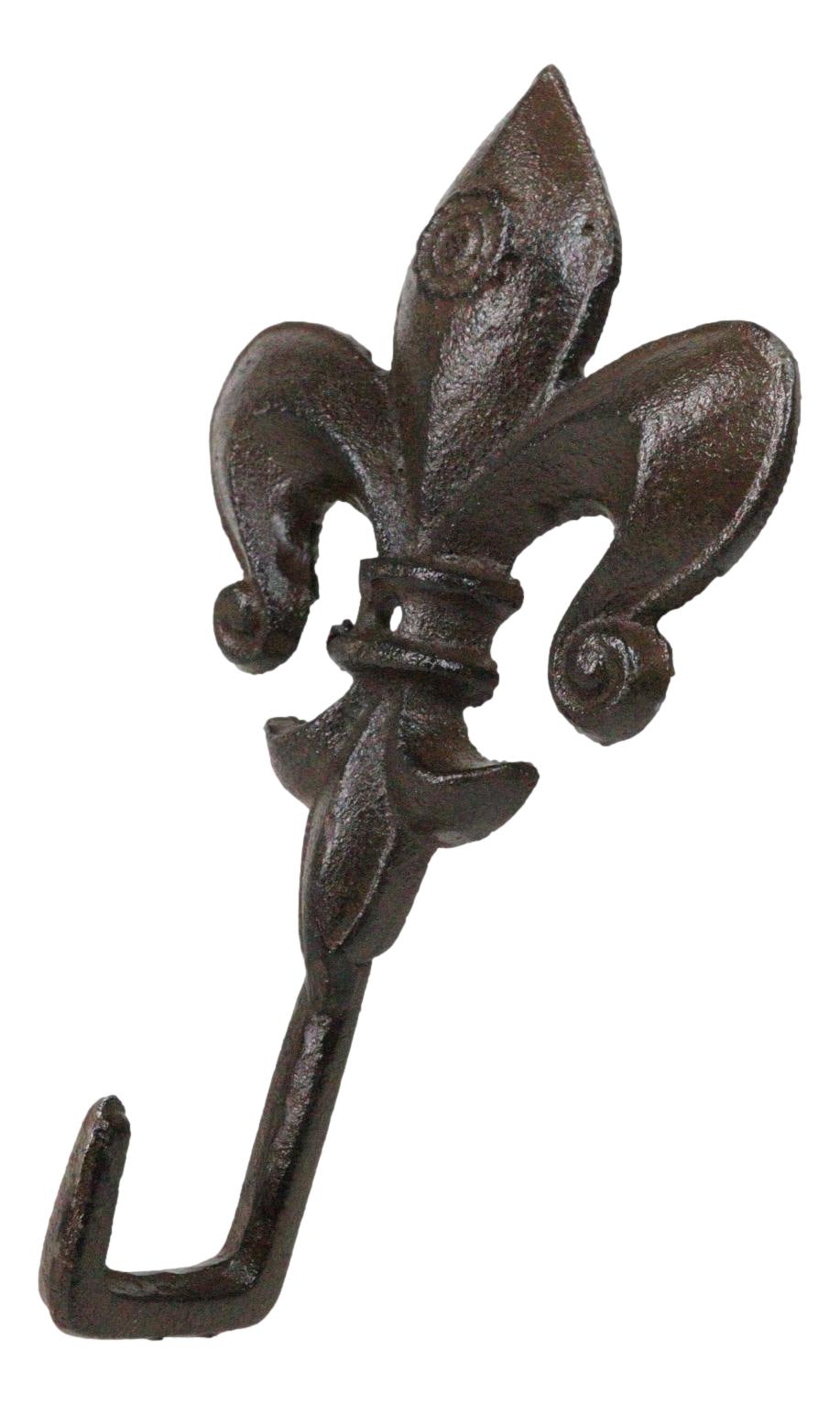Pack Of 2 Cast Iron Rustic Fleur De Lis Emblem Wall Hook Towel Coat Hats Hangers