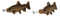 Set Of 2 Western Nautical Marine Trout Fish Faux Wooden Cabinet Bar Pull Knobs
