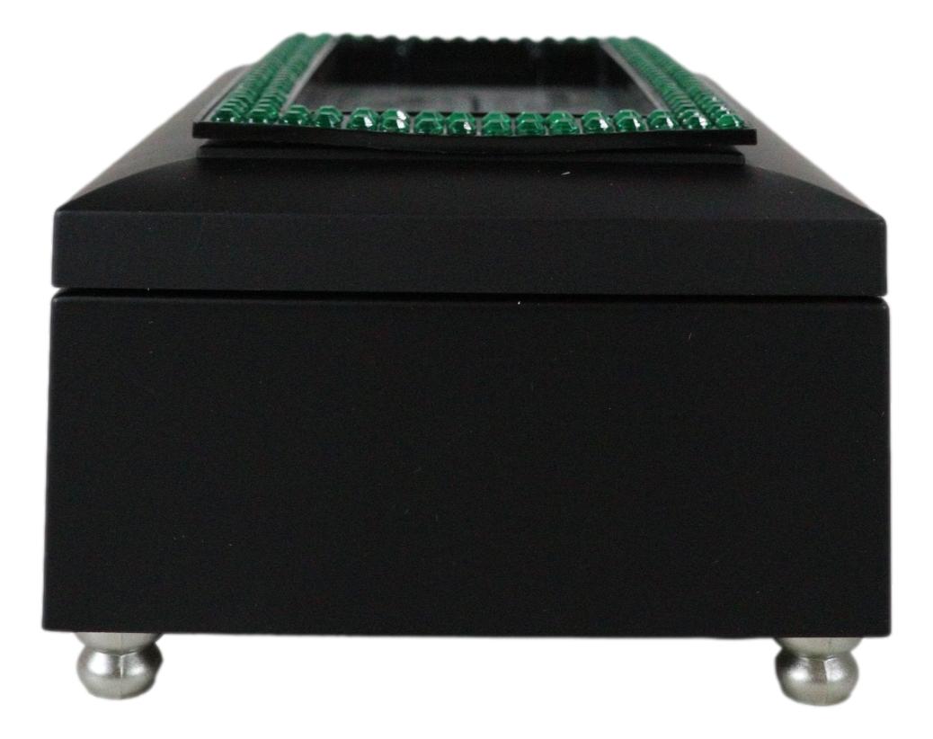 May Month Emerald Birthstone Sweetness And Happiness Black Musical Trinket Box