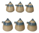Set Of 6 Ao Nagashi Brown Tenmoku Porcelain Soy Sauce Shoyu Flask Dispensers