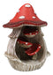 Fairy Garden Red Spotted Toadstool Mushroom Cottage Backflow Incense Burner