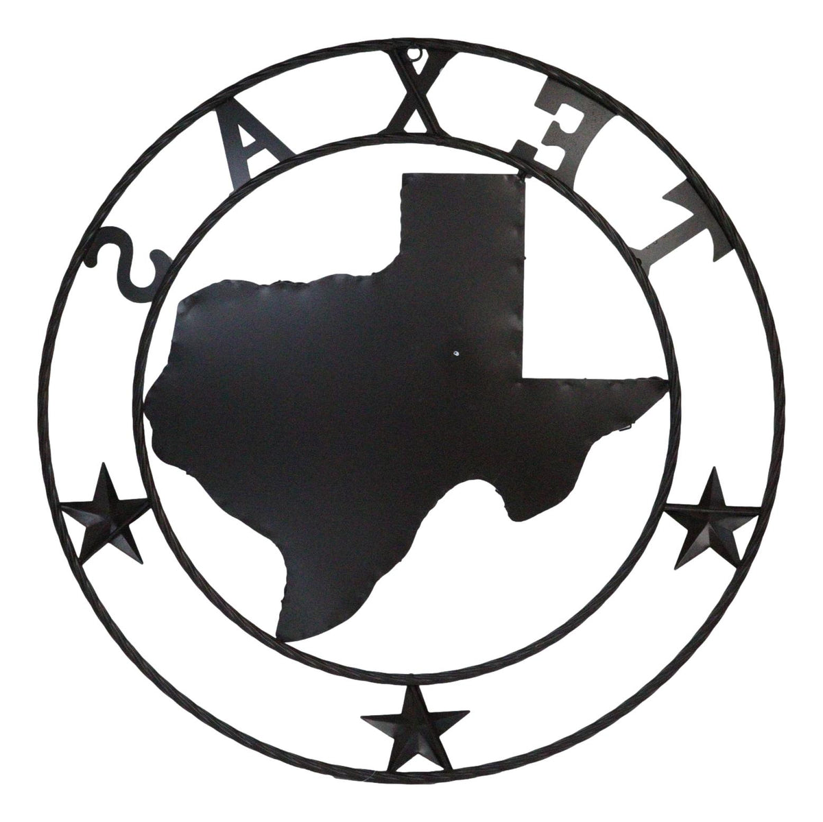 24"D Western Large Texas Lone Star State Map Patriotic Flag Wall Circle Sign