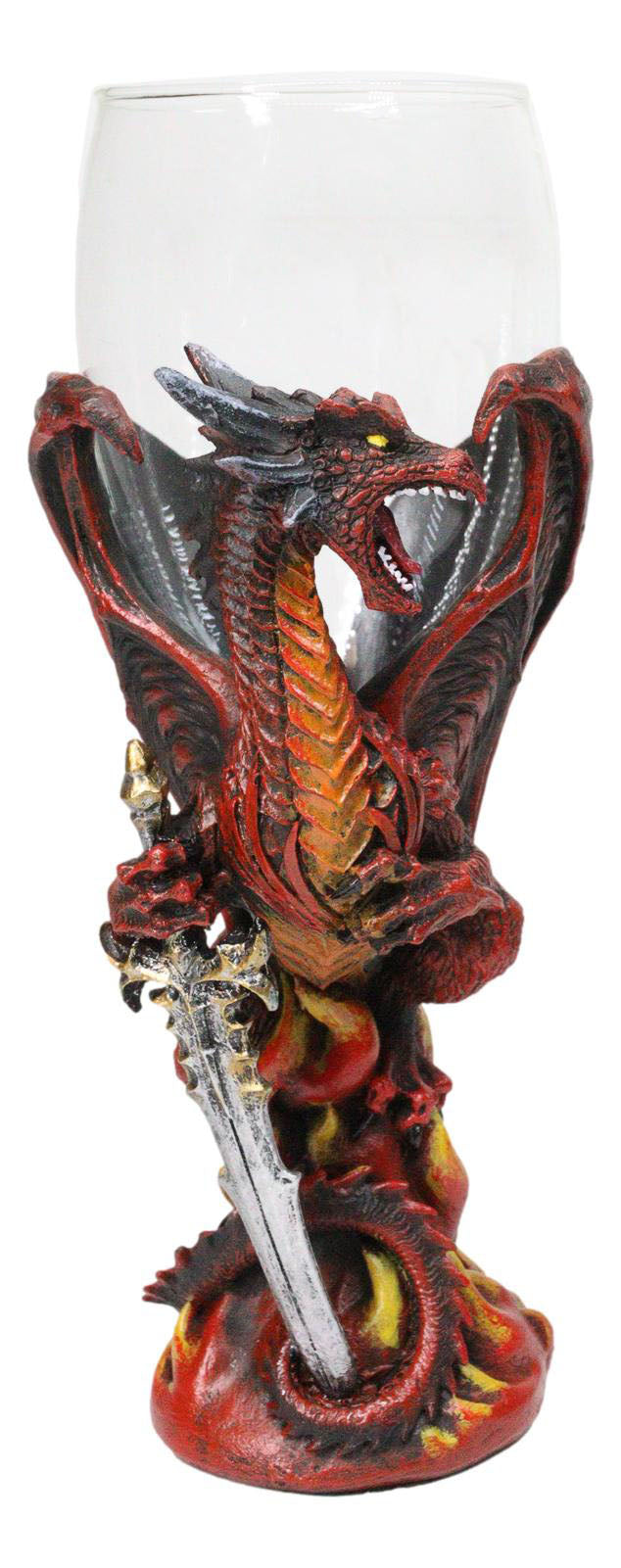 Ruth Thompson Elemental Dragon Wrath Blade Sword Glass Wine Goblet Chalice Cup