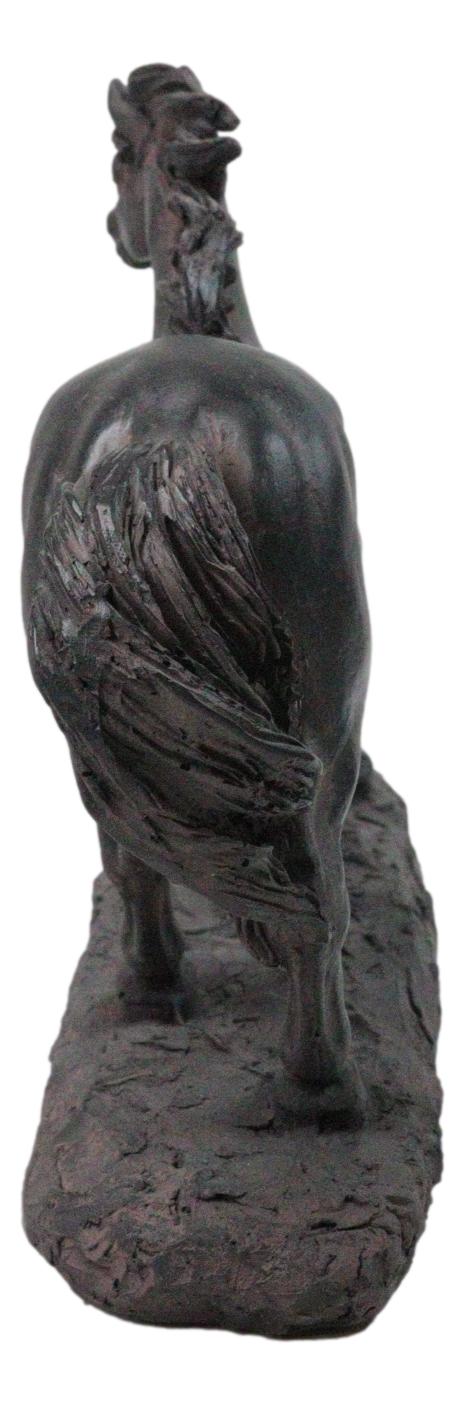 Western Wild And Free Open Grasslands Galloping Horse Faux Bronze Figurine 9"L