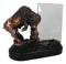 Angry Native American Bison Buffalo Bronzed Figurine With 6X4 Glass Photo Frame