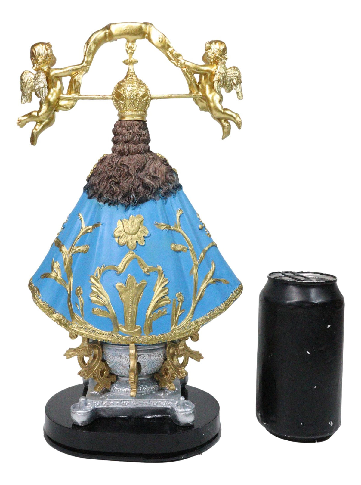 Our Lady of San Juan De Los Lagos with Golden Crown And Angels Figurine 12"H