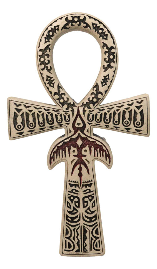 Ancient Egyptian Crux Ansata Ankh Key Horus Hieroglyphs Wall Decor Sculpture