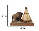 Southwest Legacy Series American Buffalo Prairie Scene Bison & Teepee Figurine