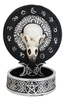 Gothic Raven Skull Triple Moon Astrology Zodiac Backflow Incense Cone Burner