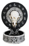 Gothic Raven Skull Triple Moon Astrology Zodiac Backflow Incense Cone Burner