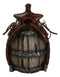 Rustic Western Faux Leather Cowboy Horse Saddle On Barrel Toothbrush Holder