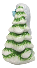 Himalayan Abominable Snowman Yeti And Pine Tree Ceramic Salt Pepper Shakers Set