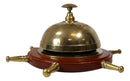 Vintage Brass Nautical Rudder Helm Wheel Paperweight Desk Counter Call Bell 6"D