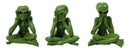 UFO Space Green ET Roswell Aliens See Hear Speak No Evil Figurines 3"H