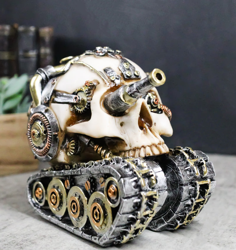gears of war tank Military War Steampunk Android Gearwork Robotic Cyborg Skull Tank Figu– Ebros Gift