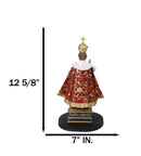 Roman Catholic Orthodox Infant of Prague Sculpture 12.5"H With Brass Name Plate