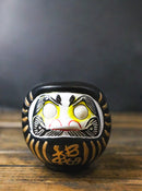Black Talisman of Stability Japanese Zen Daruma Figurine With Unpainted Eyes