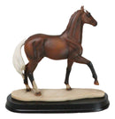 Equine Pride Flaxen Chestnut Horse With Fair Mane And Tail Figurine On Base
