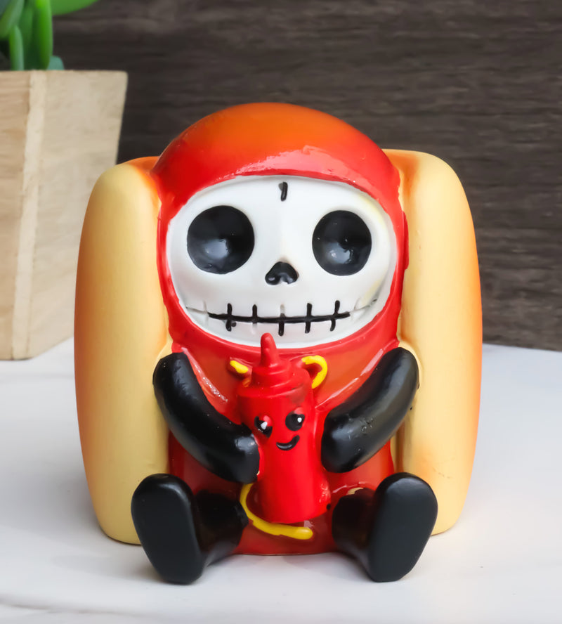 Furrybones Frank The Wiener Hotdog Bun With Ketchup Bottle Furry Bone Figurine