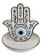 Wicca Hand of God Hamsa Palm Evil Eye Ceramic Backflow Incense Holder Figurine
