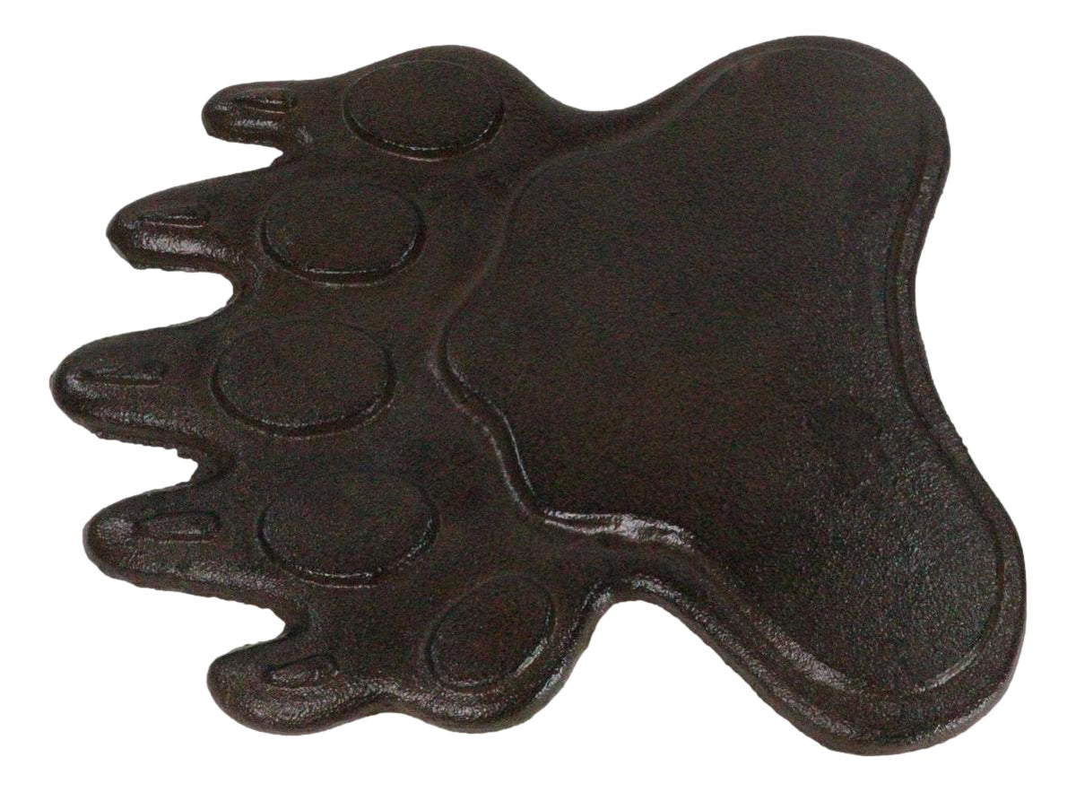Pack of 2 Cast Iron Grizzly Bear Left and Right Paws Garden Stepping Stones