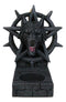 Gothic Alpha Wolf Pentagram Wheel Candle And Backflow Incense Cone Burner Holder