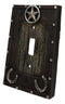 Set Of 2 Rustic Western Star Lucky Horseshoes Single Toggle Switch Plate Covers