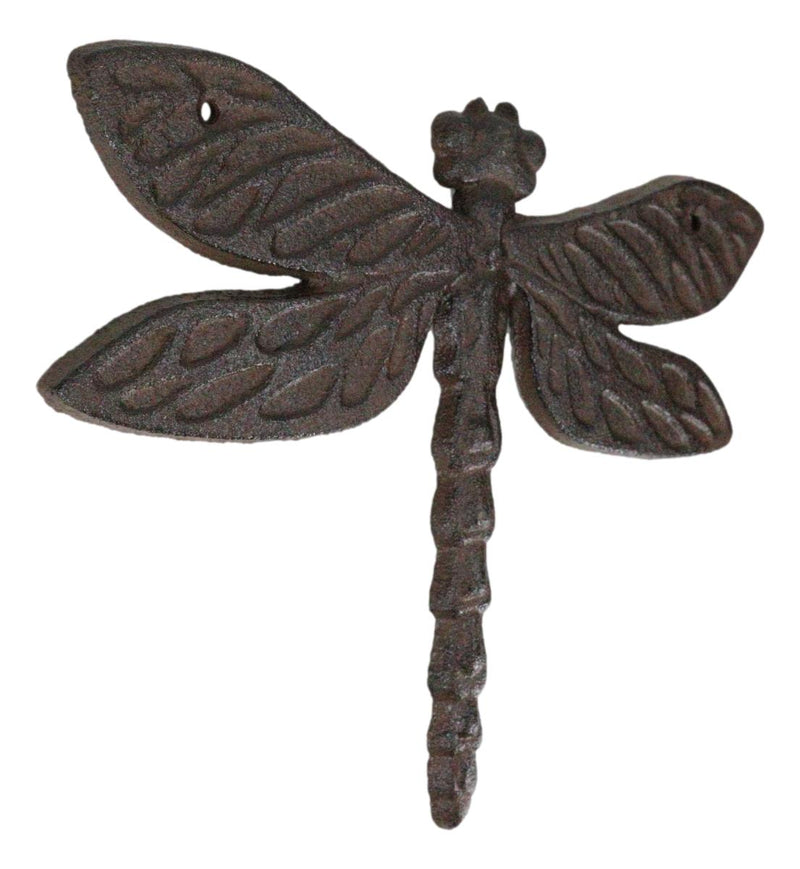 Pack Of 2 Rustic Forged Cast Iron Whimsical Auspicious Dragonfly Wall Decors