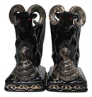 Ceramic Sabbatic Goat Baphomet With Cobra Ceramic Salt And Pepper Shakers Set