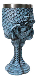 Fantasy Myth Legends Teal Winter Undead Wight Ice Dragon 5oz Wine Goblet Chalice