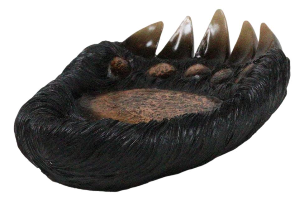 Rustic Western Long Claws Bear Paw Jewelry Trinket Keys Tray Dish Plate Figurine
