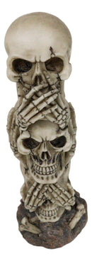 Triple Stacked Funny See Hear Speak No Evil Skulls Family Home Decor Figurine