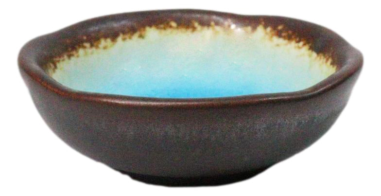 Set Of 6 Blue Sky Aozora Kannyu Ceramic Wavy Round Condiment Sauce Dishes 3oz