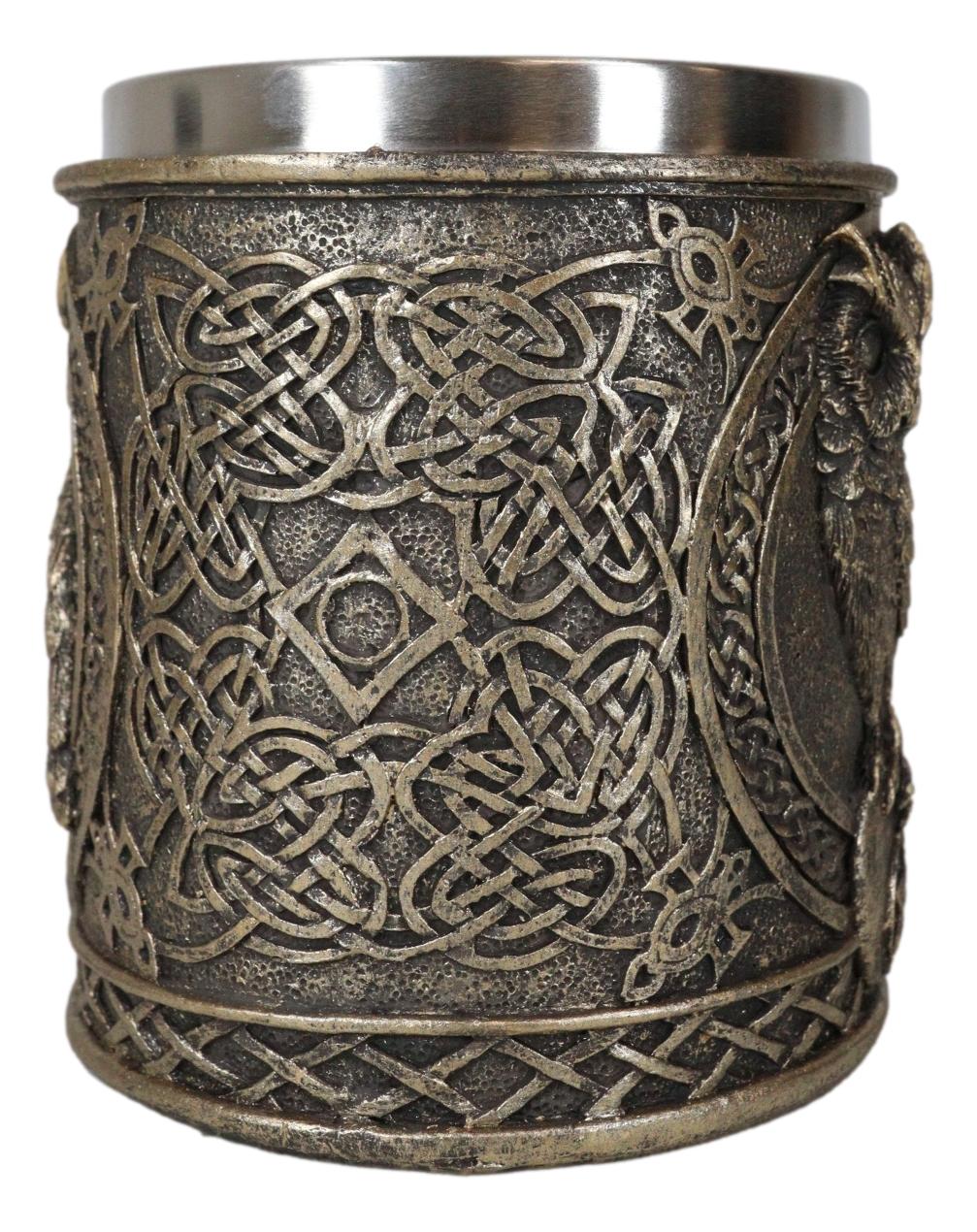 Celtic Knot Wicca Wise Great Horned Owl Perching On Pentagram Star Coffee Mug