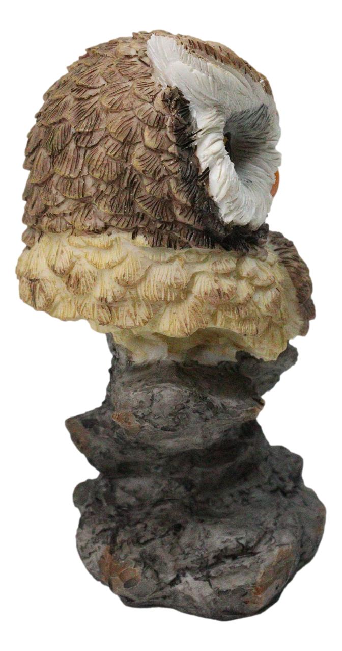 Whimsical Brown Great Horned Night Owl Perching On Tree Branch Figurine Decor