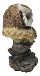 Whimsical Brown Great Horned Night Owl Perching On Tree Branch Figurine Decor