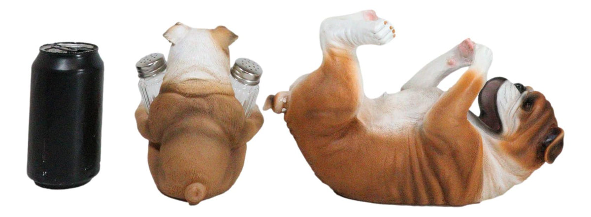 Meatball English Bulldog Wine Holder And Salt Pepper Shakers Holder Figurine Set