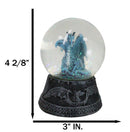 Mythical Quicksilver Blue Dragon Water Globe Figurine With Glitters 4.25"H