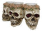 Gothic Skulls With Pink Roses Laurel Triple Votive Tea Light Candles Holder