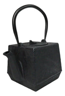 Black Traditional Square Tetsubin Medium Cast Iron Teapot 28oz Tea Pot W/ Handle