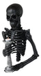 De Mortuis Hallow Impaled Grinning Bone Skeleton Wall Candleholder Sculpture 18"